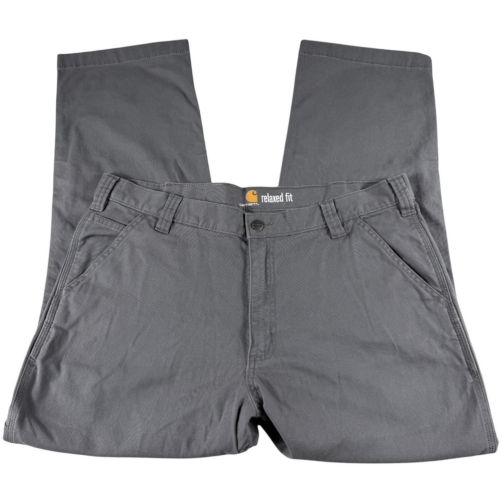 Carhartt Relaxed Fit Rugged Flex Work Pants Gray 38x30 102291 Canvas Mens